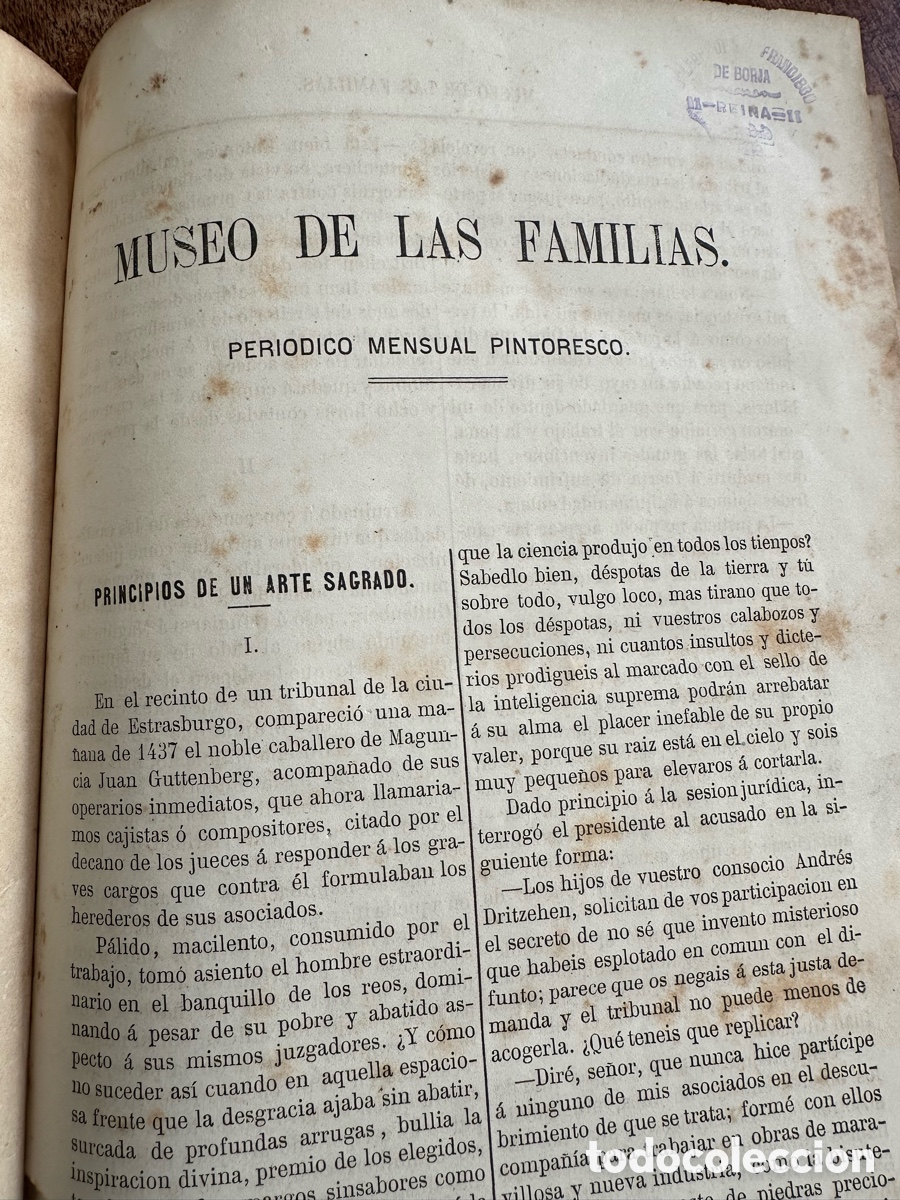 Coleccionismo de Revistas y Peri&oacute;dicos: Museo de las Familias siglo XIX