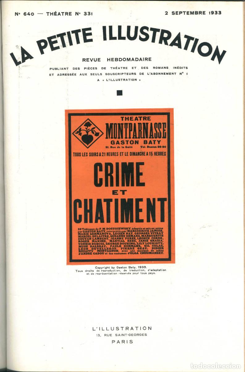 Sammeln von Zeitschriften und Zeitungen: DOSTOIEWSKY, F. M. (adapt. BATY, Gaston). Crime et chatiment (Petite Ilustration; 331) IX-1933