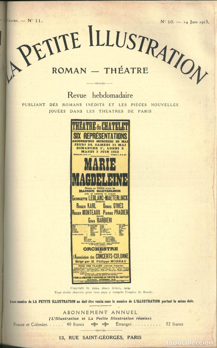 Coleccionismo de Revistas y Peri&oacute;dicos: MAETERLINCK, Maurice. Marie-Magdeleine (Petite Illustration; 11a) VI-1913.