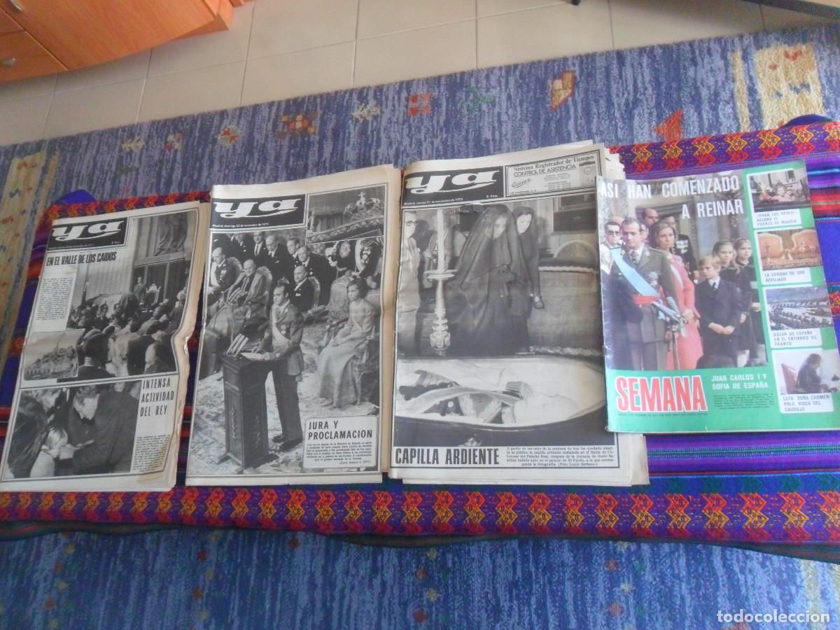 Coleccionismo de Revistas y Peri&oacute;dicos: LOTE CORONACI&Oacute;N REY JUAN CARLOS I SEMANA 1868 Y 7 DIARIO YA ENTRE 21 NOVIEMBRE 1975 Y 4 ENERO 1976.