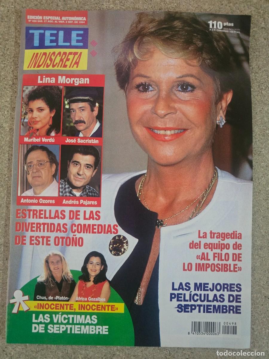 Coleccionismo de Revistas y Peri&oacute;dicos: Revista Tele Indiscreta 498 Lina Morgan