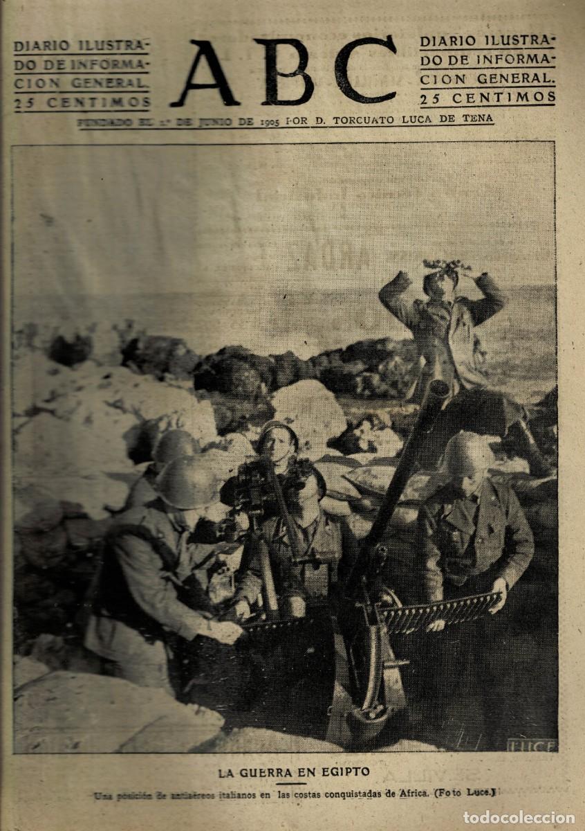 Coleccionismo de Revistas y Peri&oacute;dicos: PERIODICO ABC MADRID-SEVILLA 10 DE SEPTIEMBRE DE 1942. A-ABC-0731