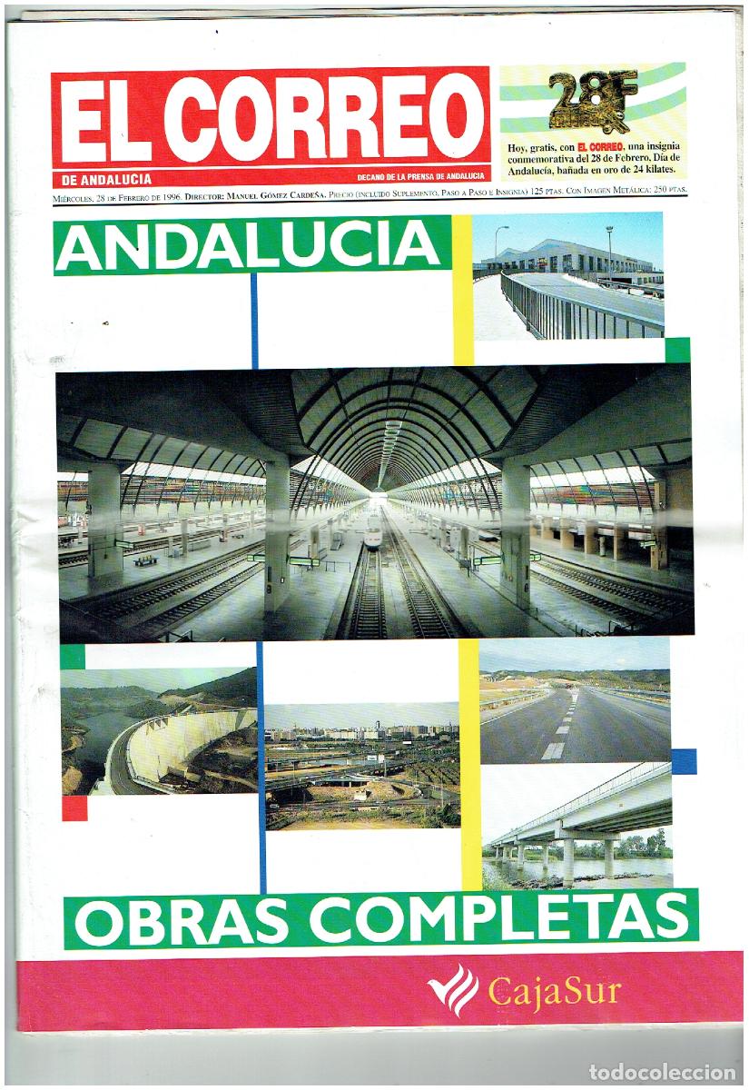 Coleccionismo de Revistas y Peri&oacute;dicos: EL CORREO DE ANDALUC&Iacute;A. OBRAS COMPLETAS. 28 FEBRERO 1996. (B/58)