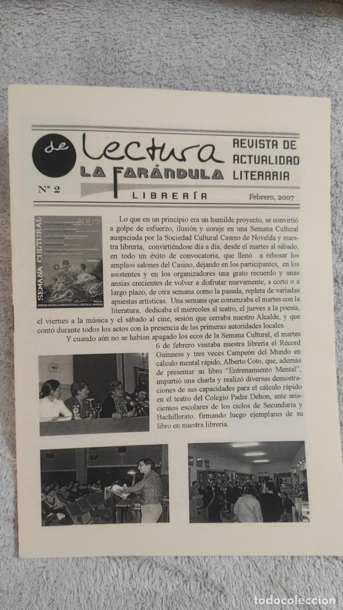 Coleccionismo de Revistas y Peri&oacute;dicos: REVISTA DE ACTUALIDAD LITERARIA PUNTO DE LECTURA LA FAR&Aacute;NDULA Novelda N&ordm; 2 FEBRERO 2007