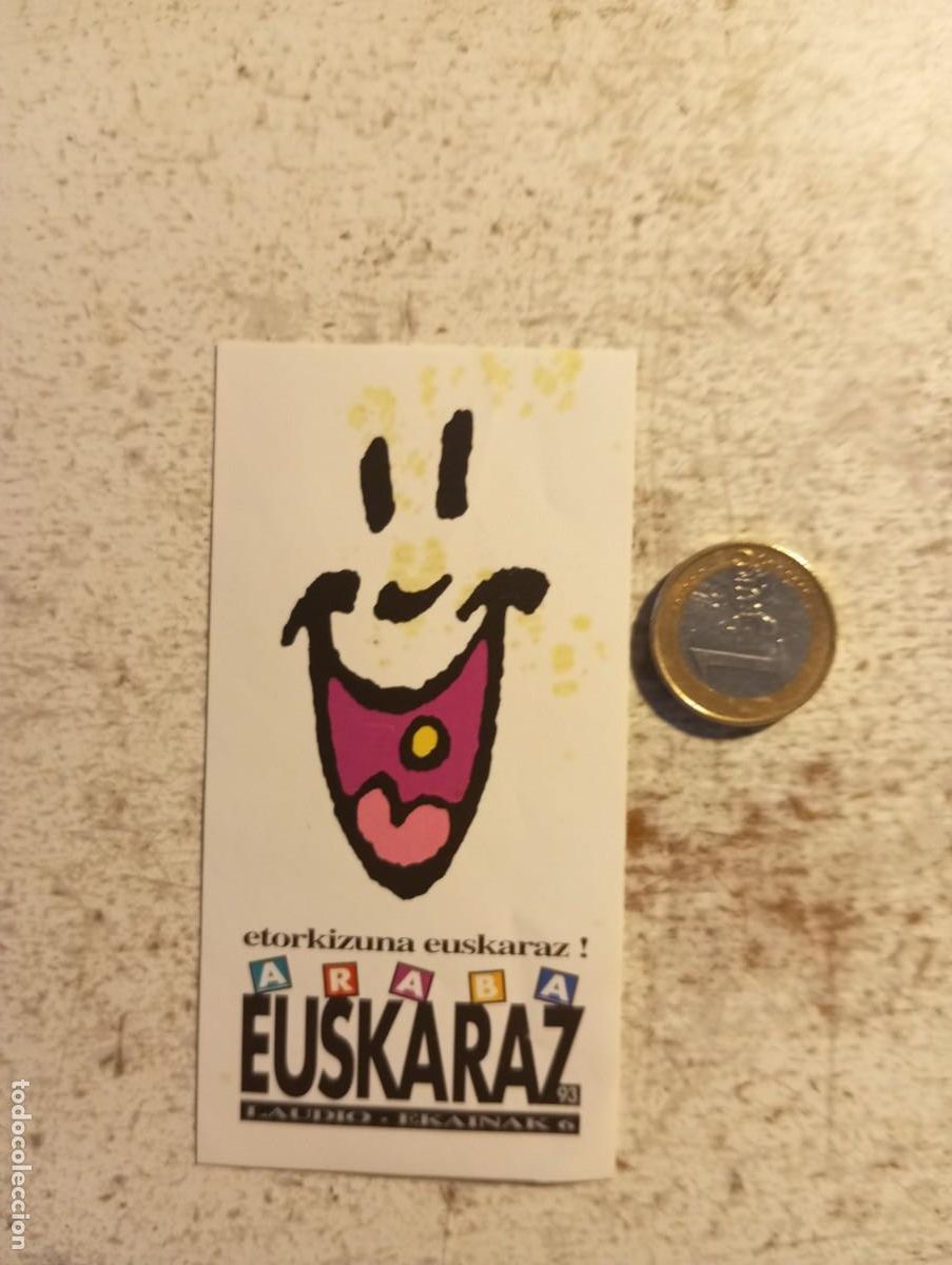 Coleccionismo de Revistas y Peri&oacute;dicos: Pegatina Euskadi. Defensa del euskera. Llodio, Laudio. &Aacute;lava