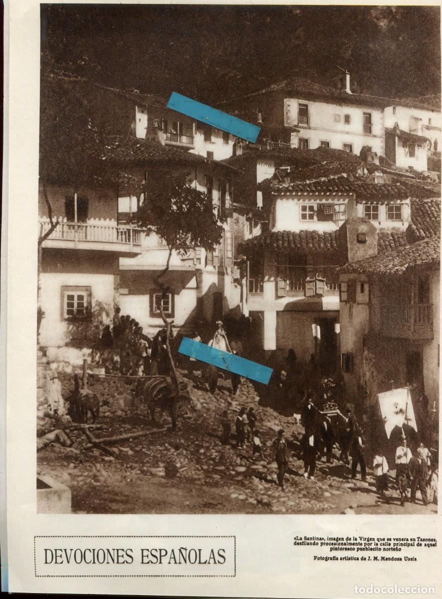 Sammeln von Zeitschriften und Zeitungen: REVISTA A&Ntilde;O 1926 PROCESION DE LA VIRGEN LA SANTINA EN TAZONES FOTO DE PAGINA ENTERA
