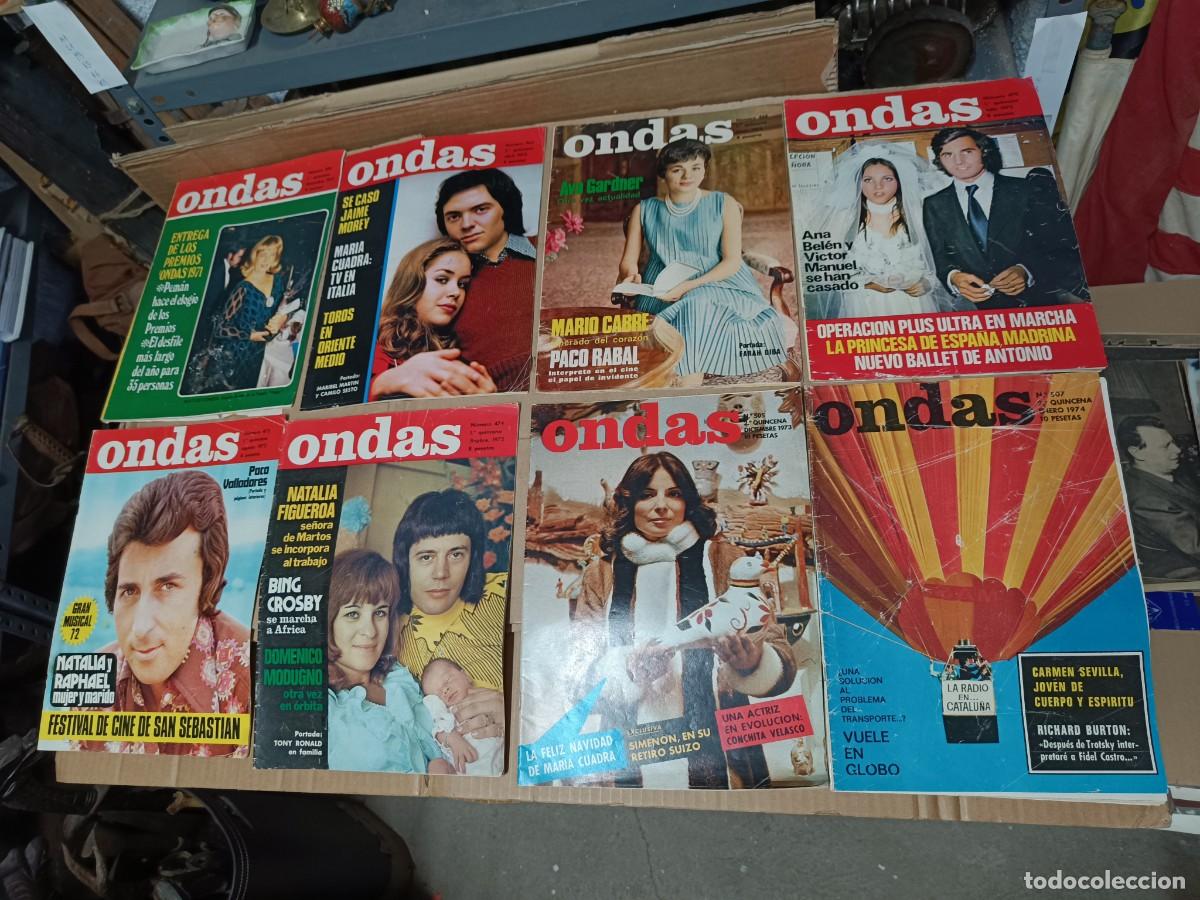 Coleccionismo de Revistas y Peri&oacute;dicos: LOTE DE 8 ANTIGUAS REVISTAS ONDAS DE 1971 - 1974, RAPHAEL AVA GARDNER ANA BELEN LOREN SESTO DIBA P14