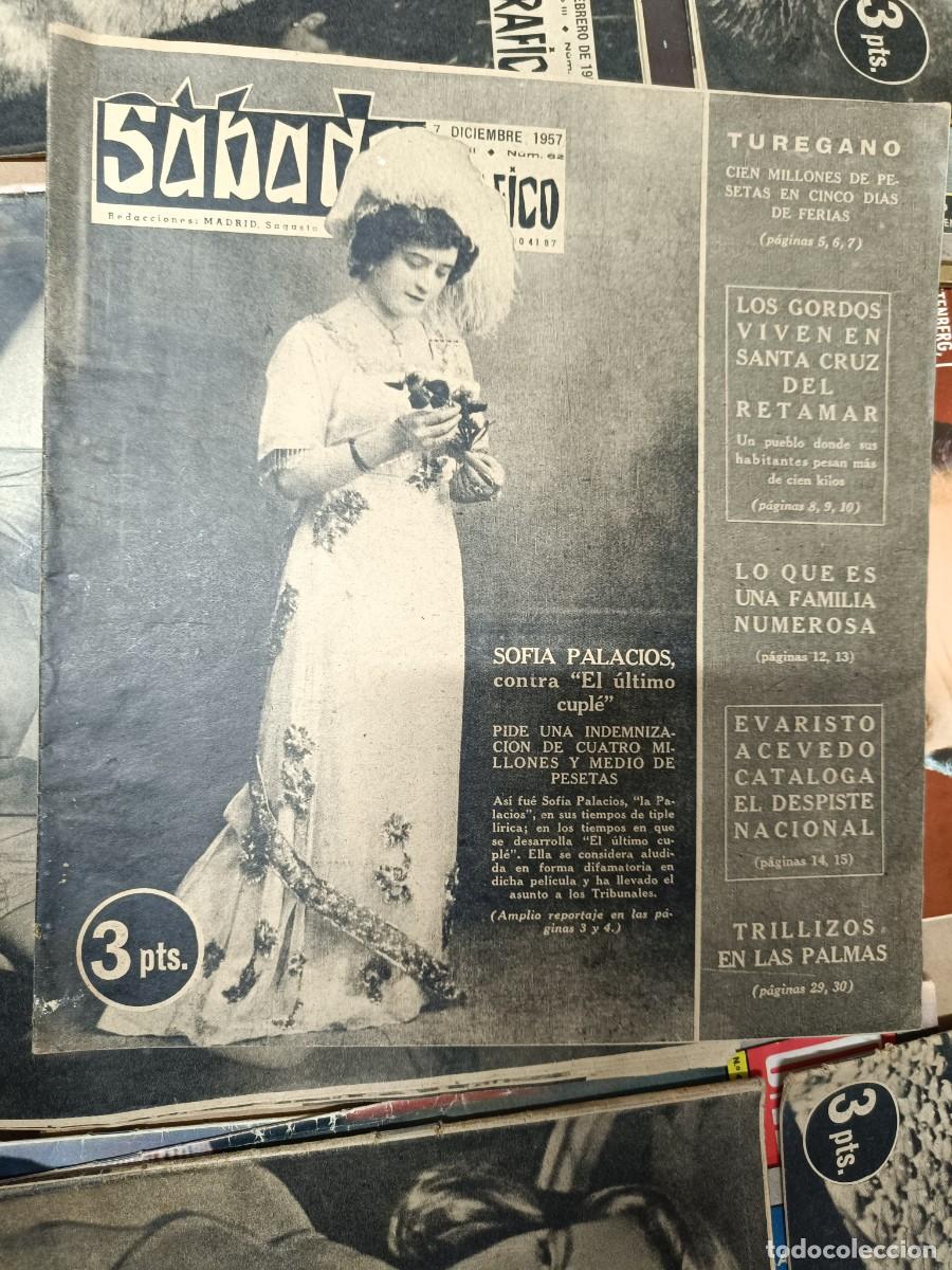 Coleccionismo de Revistas y Peri&oacute;dicos: LOTE DE 6 ANTIGUAS REVISTAS SABADO GRAFICO DE 1957 - 1958, URSULA ANDRESS, TAYLOR, LANA TURNER - P14