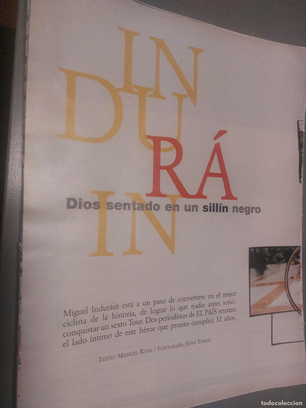 Coleccionismo de revistas y peri&oacute;dicos: INDURAIN. CICLISTA. 10 P&Aacute;GINAS ART&Iacute;CULO EXTRAIDO DE REVISTA. GRAPA. COMPLETO