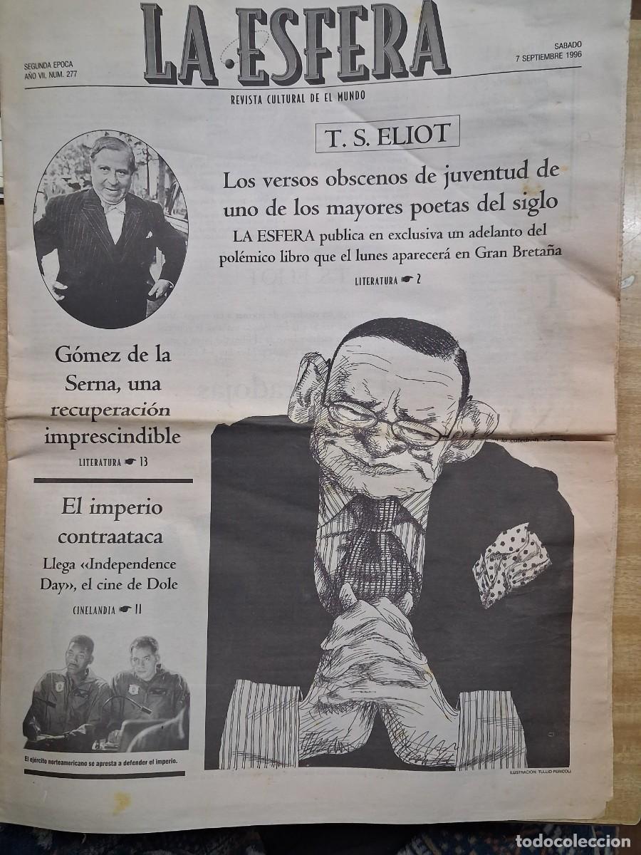 Coleccionismo de Revistas y Peri&oacute;dicos: La Esfera - n&ordm; 277 - 7 Septiembre 1996 - Gomez De La Serna, T.S. Eliot, Independence Day, Artaud