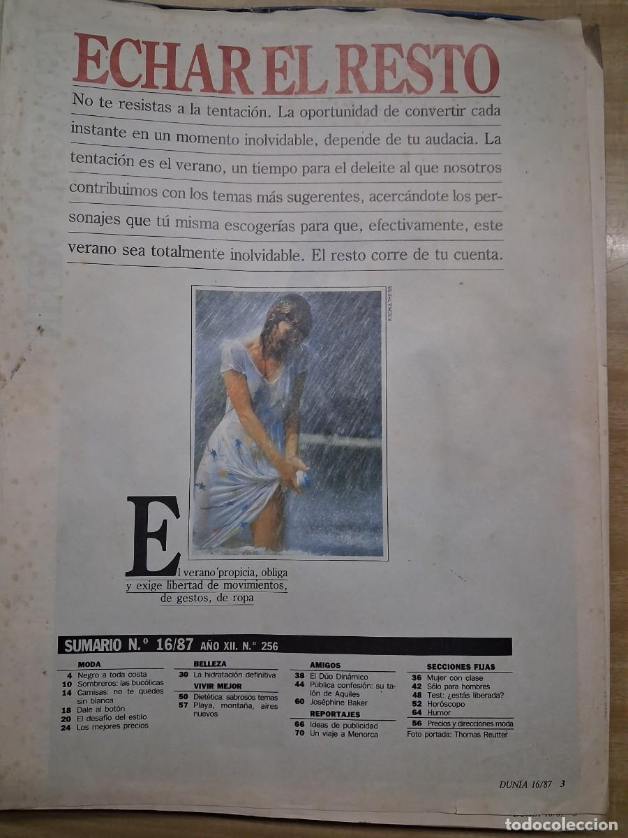 Coleccionismo de Revistas y Peri&oacute;dicos: Dunia . Echar el resto - 1987 - Duo Din&aacute;mico, Viaje Menorca, Josephine Baker ...