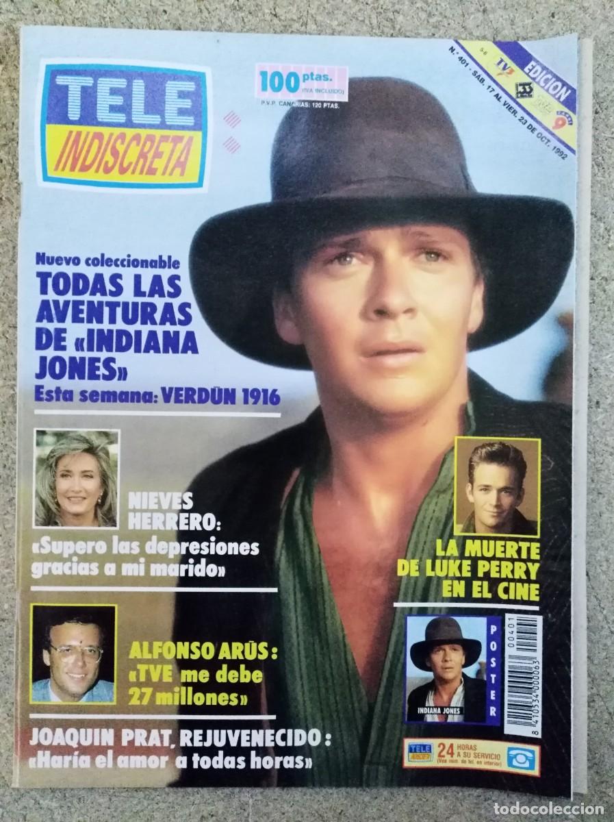Coleccionismo de Revistas y Peri&oacute;dicos: Revista Tele Indiscreta 401 Aventuras de Indiana Jones