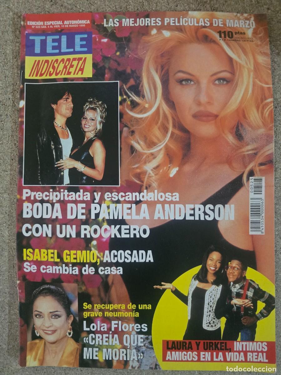 Coleccionismo de Revistas y Peri&oacute;dicos: Revista Tele Indiscreta 525 Pamela Anderson