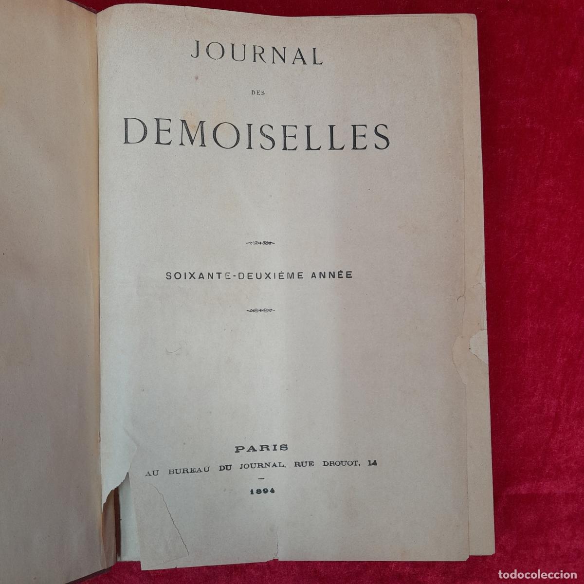 Coleccionismo de Revistas y Peri&oacute;dicos: L-8422. JOURNAL DES DEMOISELLES. SOIXANTE-DEUXI&Egrave;ME ANN&Egrave;E. PAR&Iacute;S, AU BURUEAU DU JOURNAL, 1894.