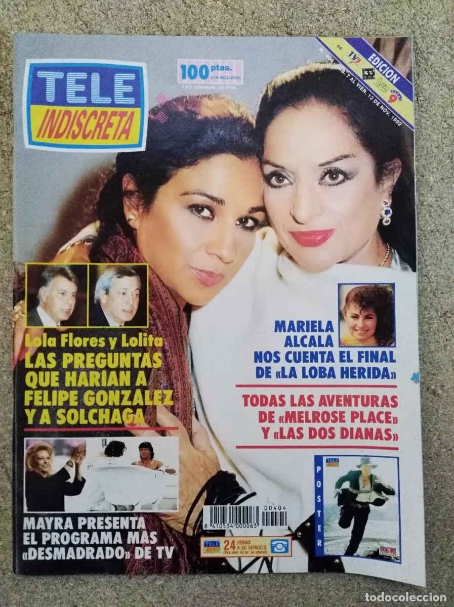 Coleccionismo de Revistas y Peri&oacute;dicos: Revista Tele Indiscreta 404 Lola Flores y Lolita
