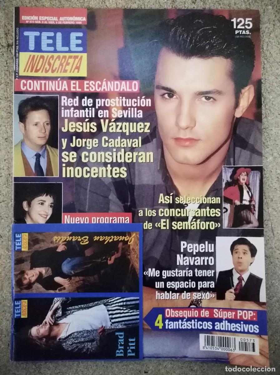 Coleccionismo de Revistas y Peri&oacute;dicos: Revista Tele Indiscreta 573 Jesus Vazquez y Jorge Cadaval