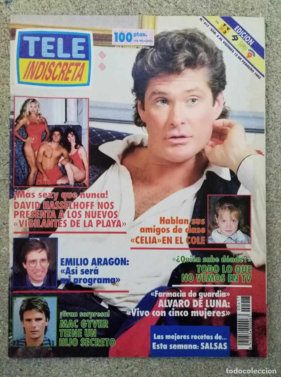 Colecionismo de Revistas e Jornais: Revista Tele Indiscreta 417 David Hasselhoff Vigilantes de la Playa