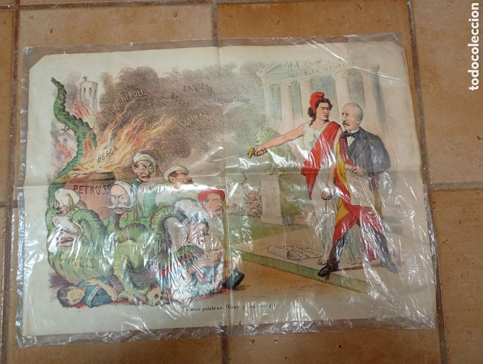 Coleccionismo de Revistas y Peri&oacute;dicos: 1&ordf; REP&Uacute;BLICA ''LA FLACA'' 1873 N&ordm;60 CONTRA LA HIDRA CARLISTA ORDEN PAZ JUSTICIA LIBERTAD REPUBLICANA