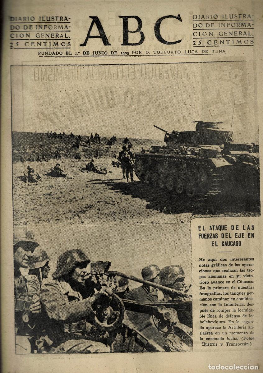 Coleccionismo de Revistas y Peri&oacute;dicos: PERIODICO ABC MADRID-SEVILLA 8 DE OCTUBRE DE 1942. A-ABC-0742