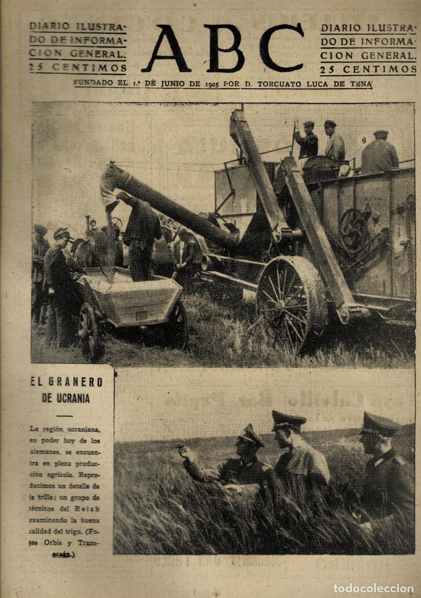 Coleccionismo de Revistas y Peri&oacute;dicos: PERIODICO ABC MADRID-SEVILLA 22 DE OCTUBRE DE 1942. A-ABC-0750