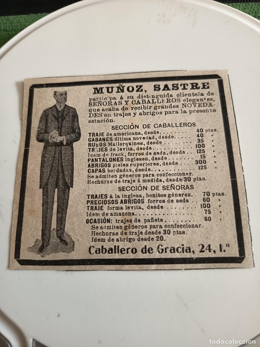 Collection Magazines and Newspapers: ANTIGUO ANUNCIO SASTRE MU&Ntilde;OZ