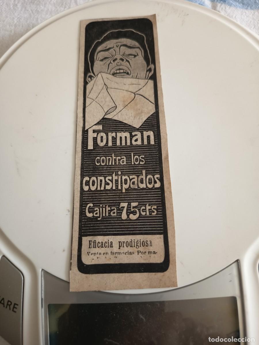 Sammeln von Zeitschriften und Zeitungen: ANTIGUO ANUNCIO PASTILLAS FORMAN