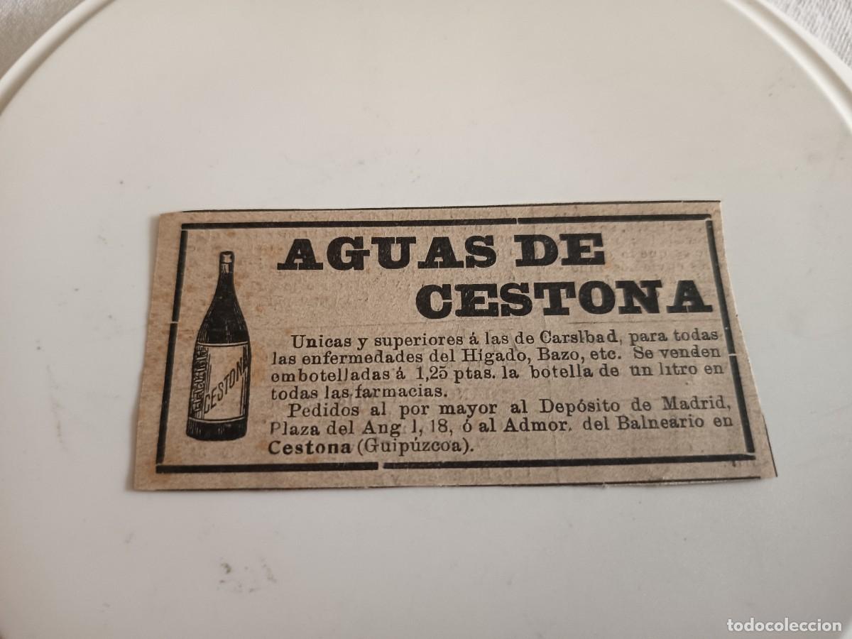 Collection Magazines and Newspapers: ANTIGUO ANUNCIO AGUAS DE CESTONA