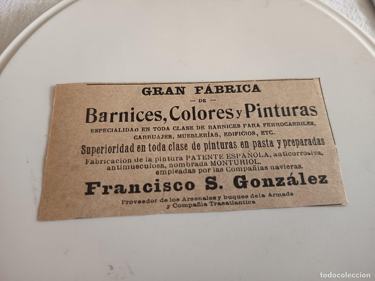Coleccionismo de Revistas y Peri&oacute;dicos: ANTIGUO ANUNCIO FABRICA PINTURAS FRANCISCO G. GONZALEZ