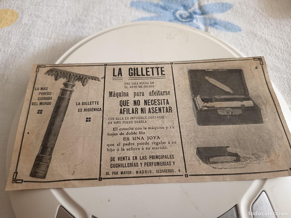Coleccionismo de Revistas y Peri&oacute;dicos: ANTIGUO ANUNCIO MAQUINILLA AFEITAR GILLETTE