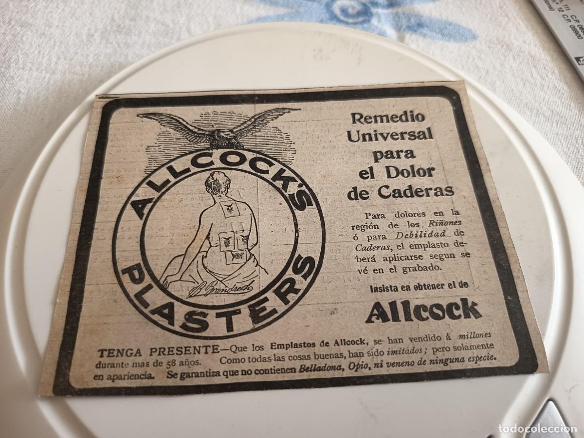 Coleccionismo de Revistas y Peri&oacute;dicos: ANTIGUO ANUNCIO EMPLASTOS ALLCOCK'S