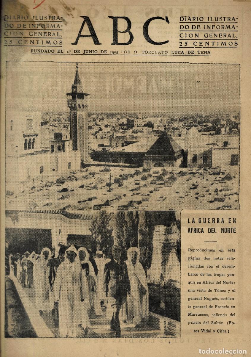 Coleccionismo de Revistas y Peri&oacute;dicos: PERIODICO ABC MADRID-SEVILLA 14 DE NOVIEMBRE DE 1942 N&ordm; 12251. A-ABC-0759