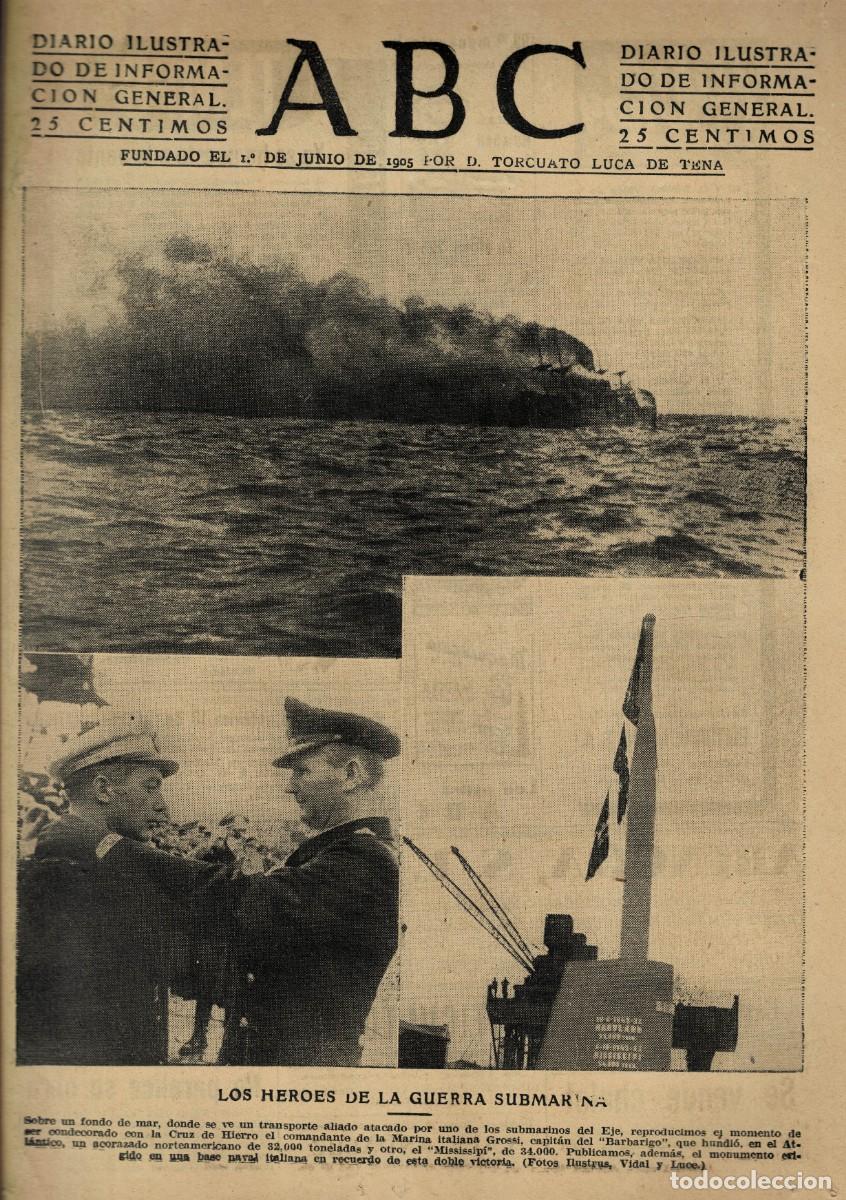 Collection Magazines and Newspapers: PERIODICO ABC MADRID-SEVILLA 19 DE NOVIEMBRE DE 1942 N&ordm; 12255. A-ABC-0760 ,2