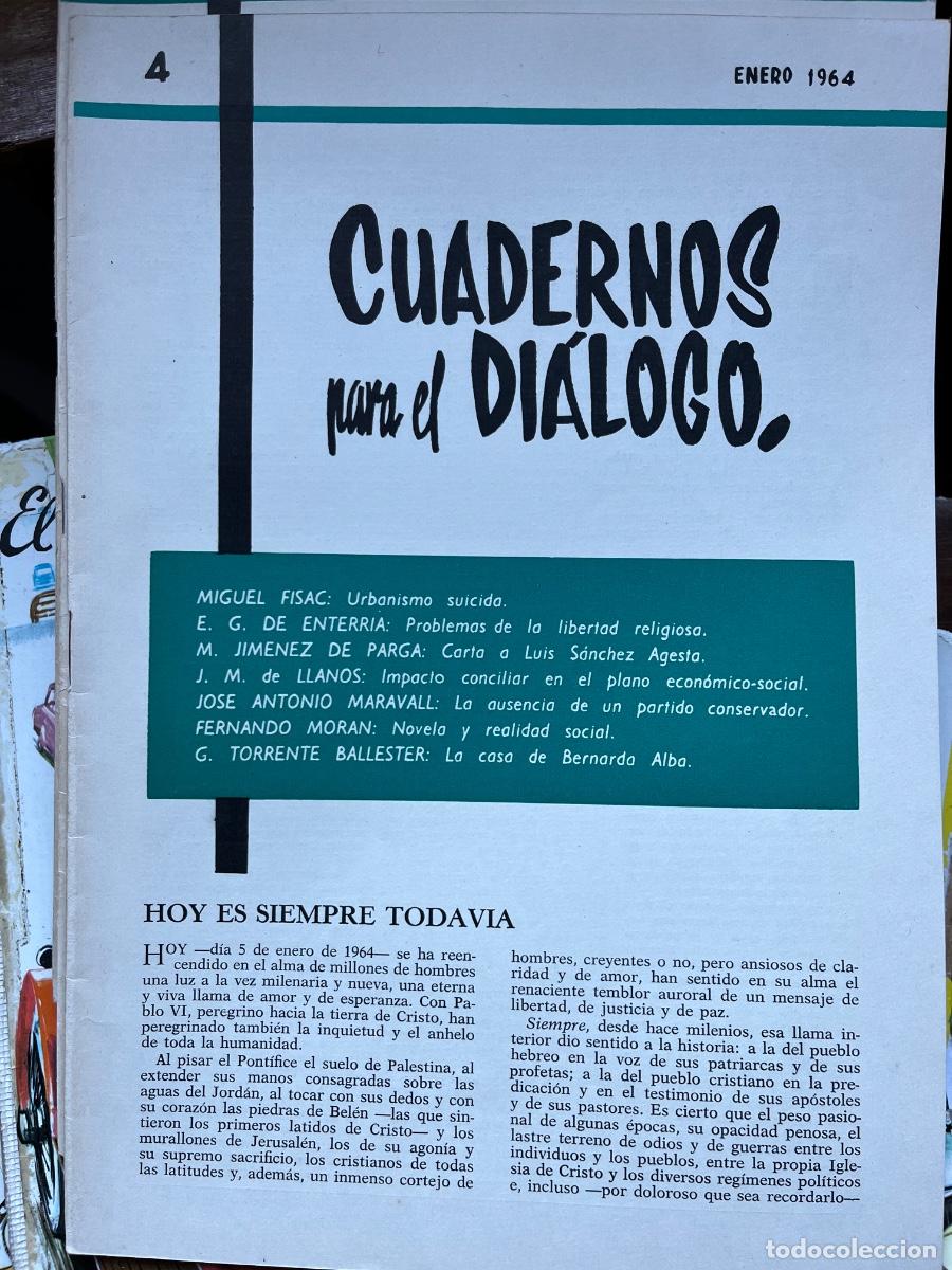 Coleccionismo de revistas y peri&oacute;dicos: Cuadernos para el Di&aacute;logo. Num.4, enero 1964/ Fisac, Mor&aacute;n, Maravall, Enterr&iacute;a, Ballester