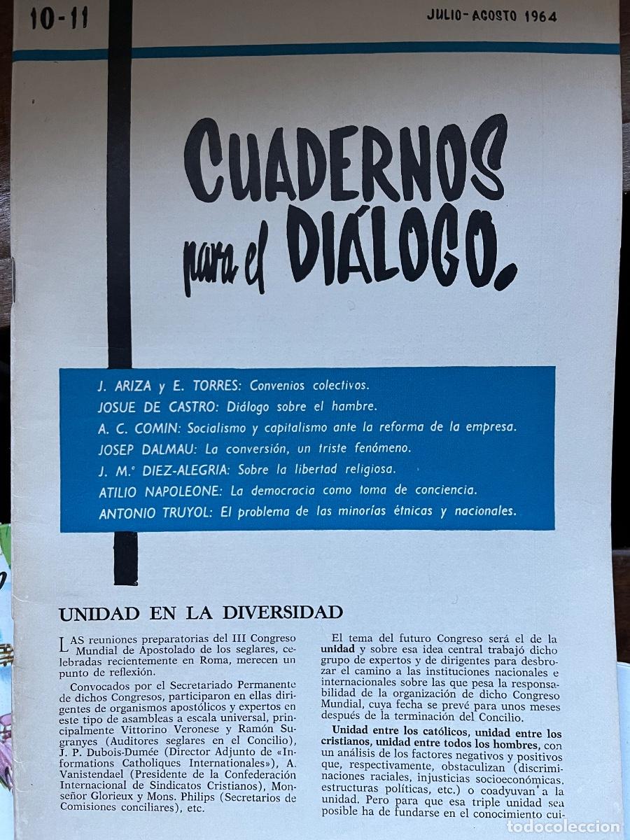 Coleccionismo de Revistas y Peri&oacute;dicos: Cuadernos para el Di&aacute;logo. Num.10-11, julio -agosto 1964/ Antonio Truyol y otros