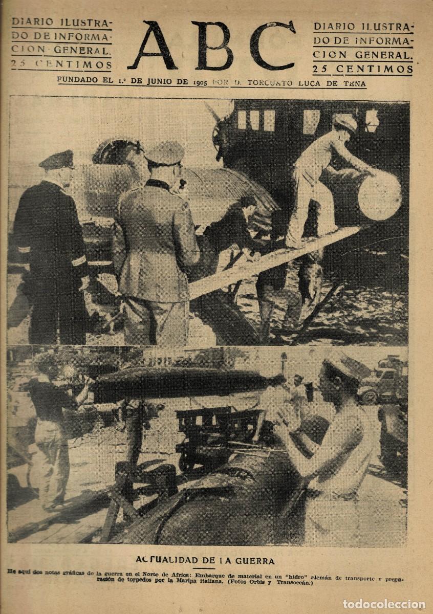 Coleccionismo de Revistas y Peri&oacute;dicos: PERIODICO ABC MADRID-SEVILLA 26 DE NOVIEMBRE DE 1942 N&ordm; 12261. A-ABC-0765