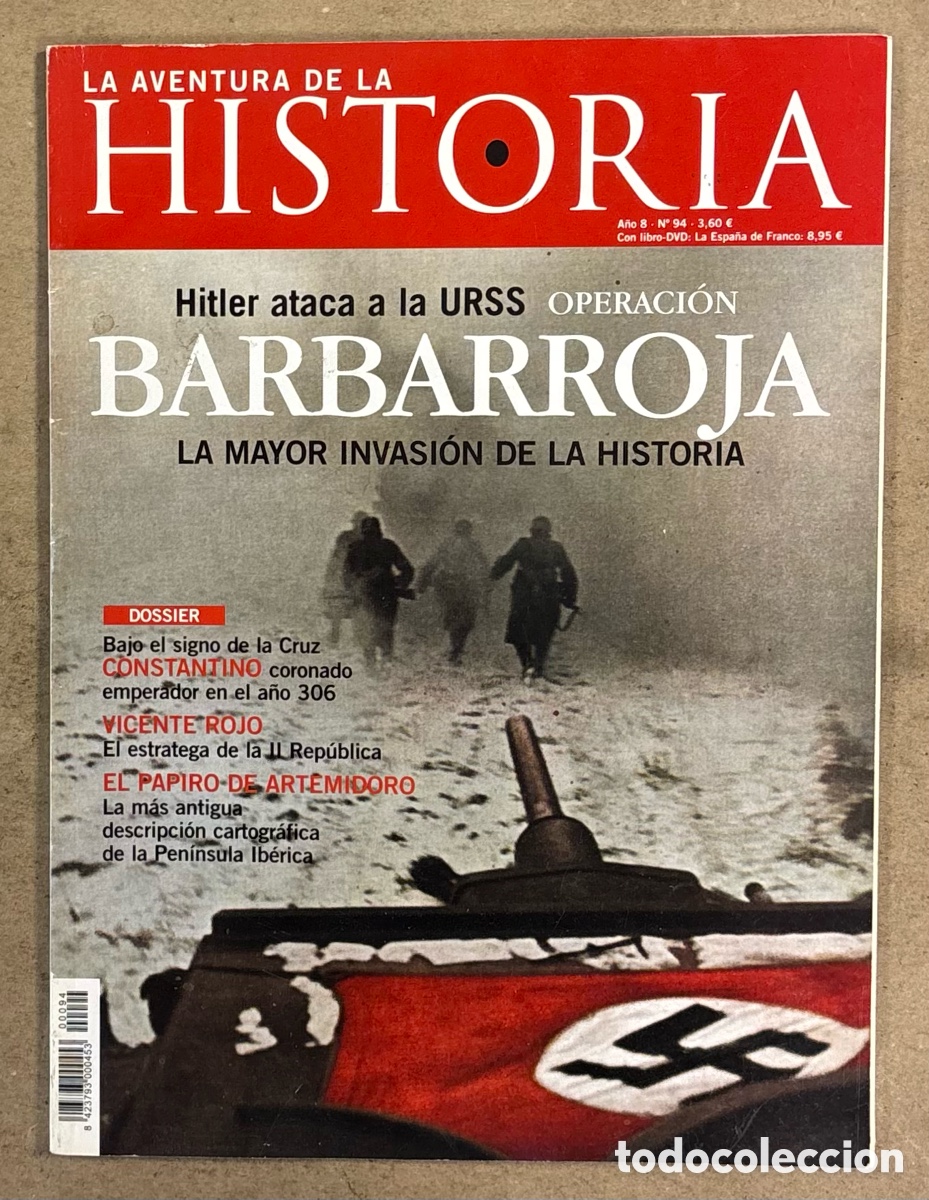 Coleccionismo de Revistas y Peri&oacute;dicos: LA AVENTURA DE LA HISTORIA N&deg; 94. OPERACI&Oacute;N BARBARROJA, CONSTANTINO, VICENTE ROJO, EL PAPIRO DE