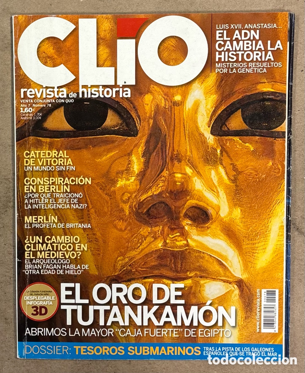 Coleccionismo de Revistas y Peri&oacute;dicos: CL&Iacute;O HISTORIA N&deg; 78. EL ORO DE TUTANKAM&Oacute;N, CATEDRAL DE VITORIS, CONSPIRACI&Oacute;N EN BERLIN, MERL&Iacute;N,&hellip;