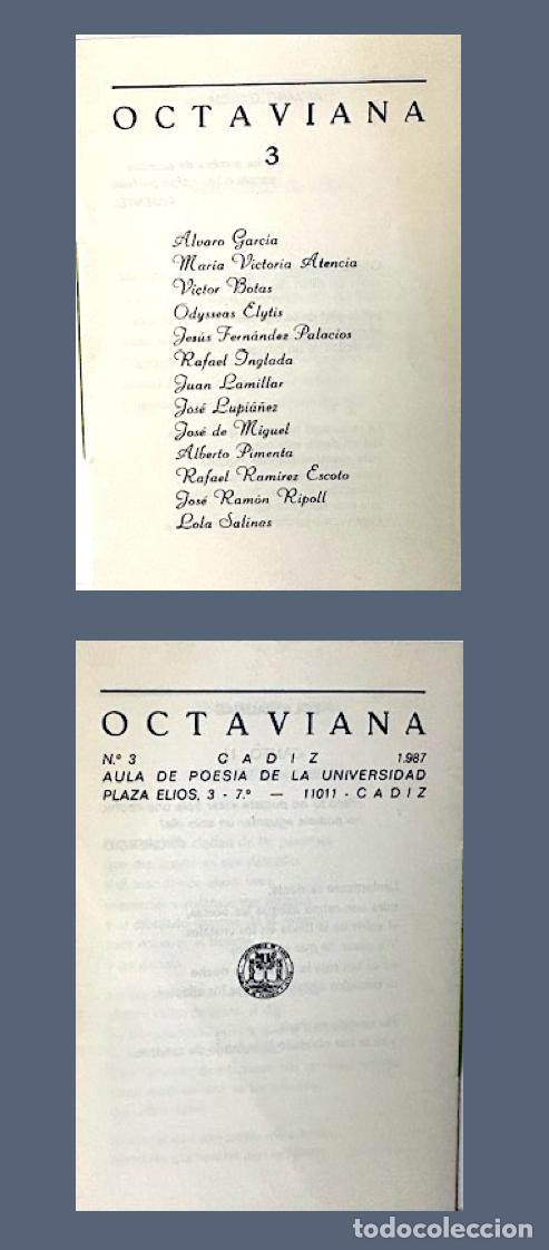 Coleccionismo de Revistas y Peri&oacute;dicos: Octaviana n&ordm; 3 (M Victoria Atencia, Victor Botas, Rafael Inglada, Juan Lamillar, y otros Aula Poes&iacute;