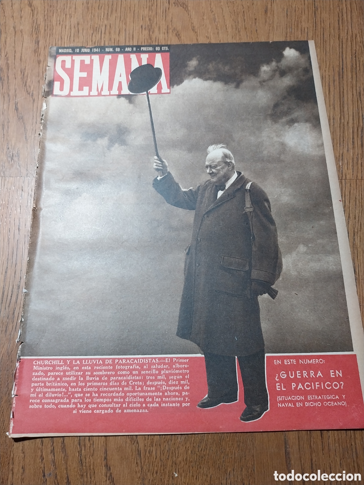 Coleccionismo de Revistas y Peri&oacute;dicos: SEMANA 1941 CHURCHILL Y LOS PARACAIDISTAS.&iquest; GUERRA EN EL PAC&Iacute;FICO?.LILIAN HARVEY.ALMIRANTE LUTJENS
