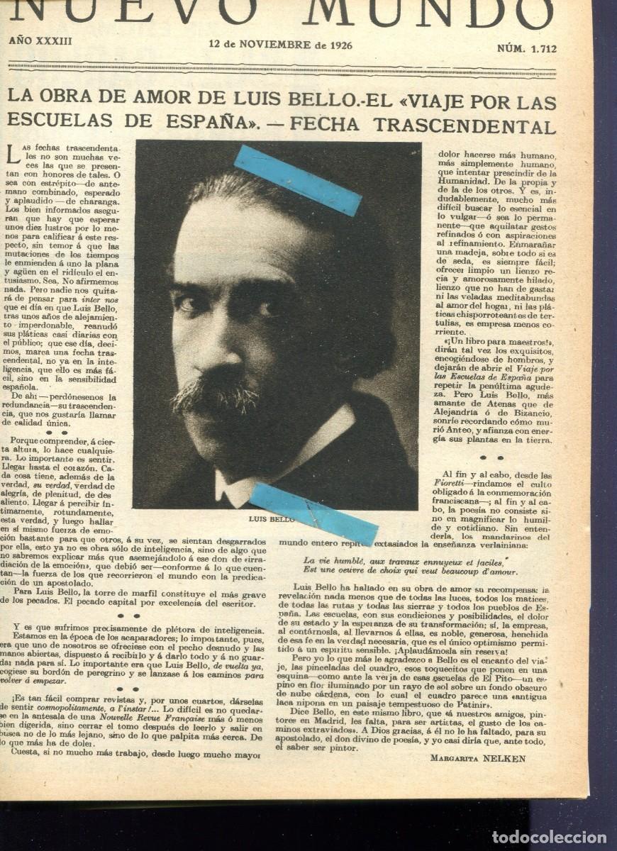 Coleccionismo de Revistas y Peri&oacute;dicos: REVISTA A&Ntilde;O 1926 LUIS BELLO VIRGEN DE ATOCHA ODONTOLOGO FLORESTAN AGUILAR FELISA ALONSO MISS FRANCIA