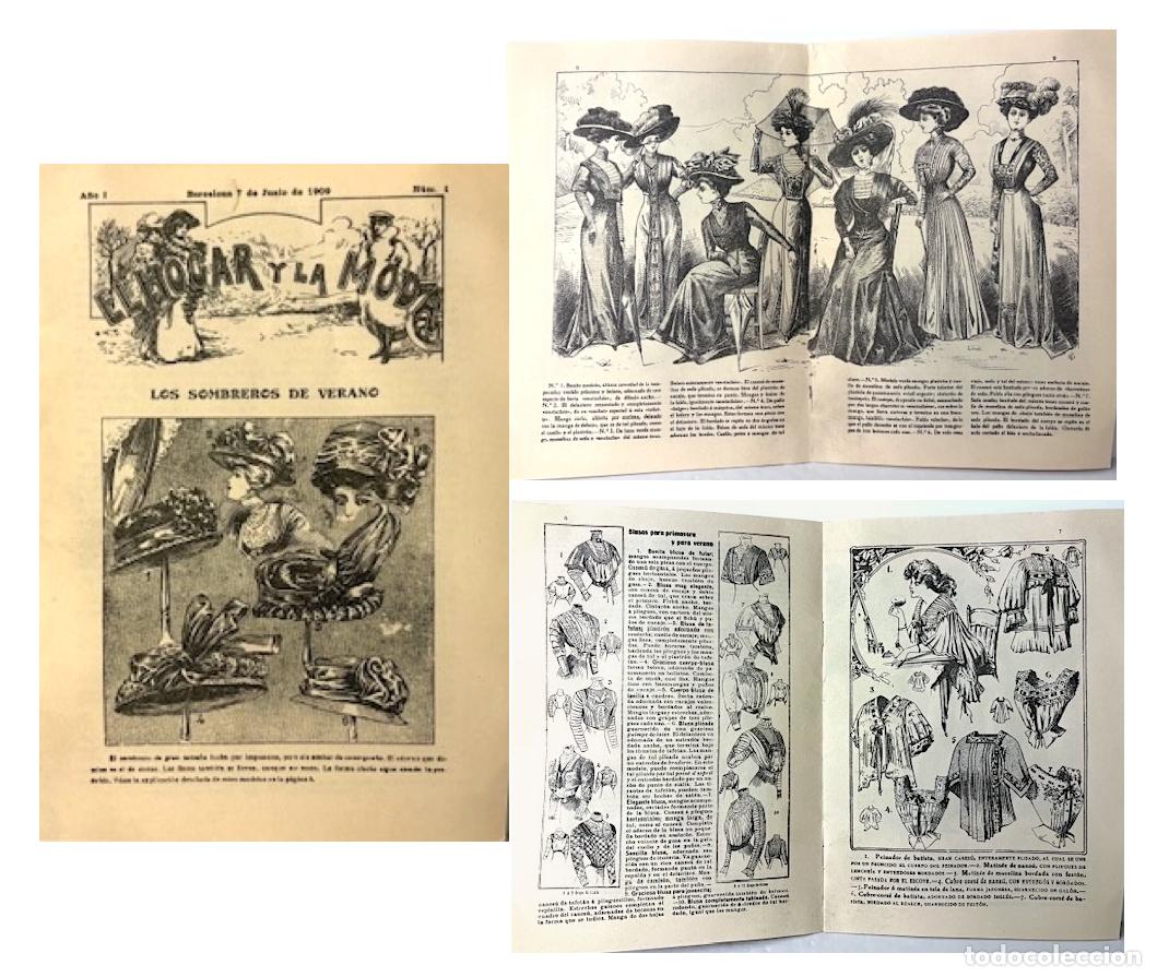 Coleccionismo de Revistas y Peri&oacute;dicos: El Hogar y la Moda, A&ntilde;o I N&deg;1, 1909. (Los Sombreros de Verano, 7 de Junio 1909