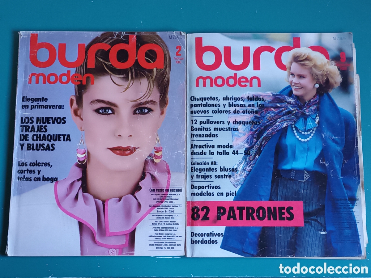 Coleccionismo de Revistas y Peri&oacute;dicos: Revistas BURDA MODEN N&deg;2 de 1983 y N&deg;9 de 1985. Confecci&oacute;n de ropa por patrones