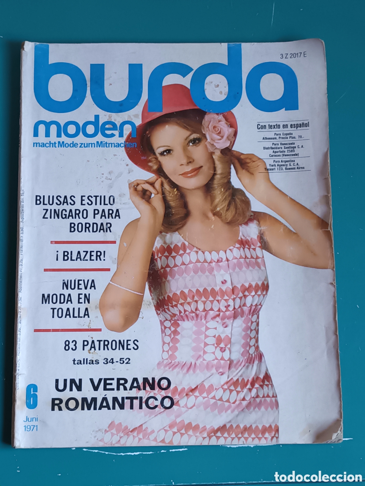 Colecionismo de Revistas e Jornais: Revista BURDA MODEN N&deg;6 1971. Sin patrones ni instrucciones. Coca-cola, Fanta, Sprite