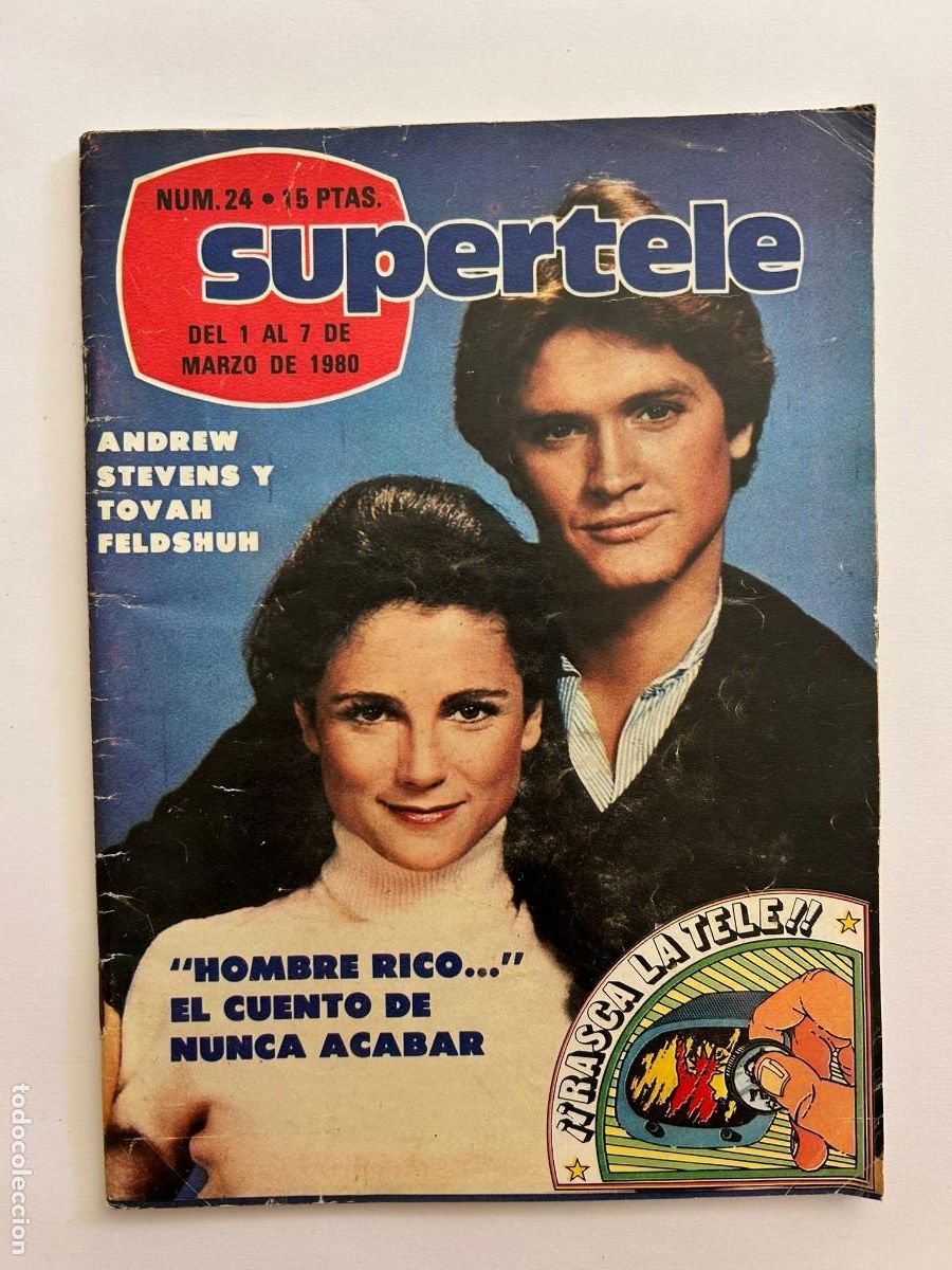 Coleccionismo de Revistas y Peri&oacute;dicos: SUPERTELE N&ordm; 24 MARZO 1980 Hombre Rico Hombre Pobre Andrew Stevens Luisa Sala Charo Lopez