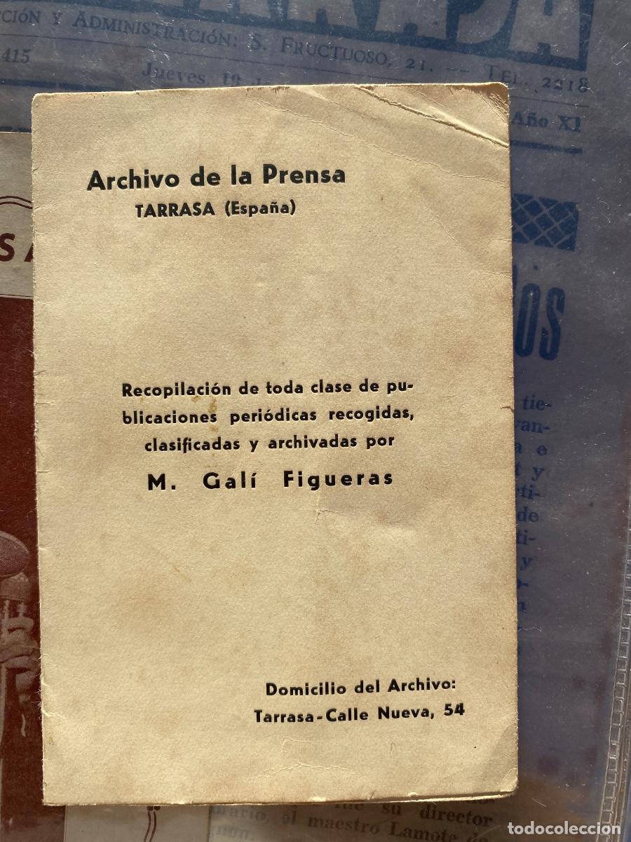 Coleccionismo de Revistas y Peri&oacute;dicos: Archivo de la Prensa de Tarrasa. M. Gali Figueras