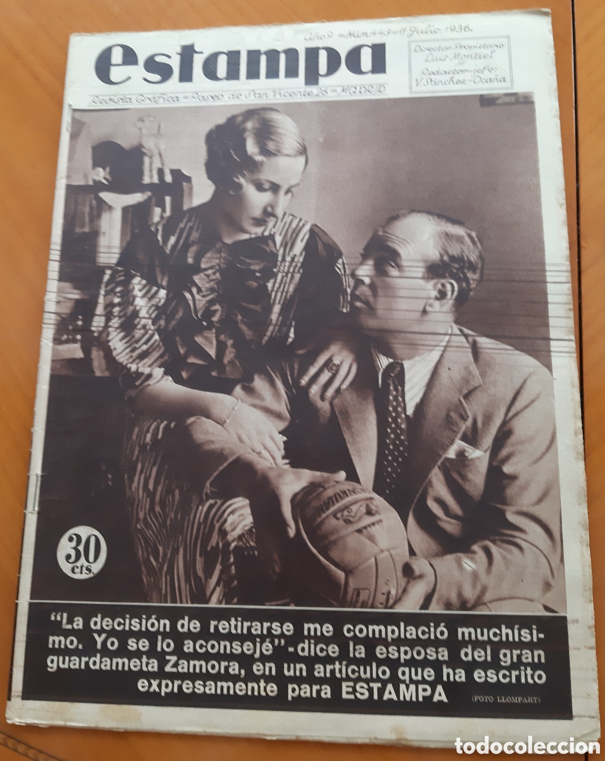 Coleccionismo de Revistas y Peri&oacute;dicos: Guerra civil. Peri&oacute;dico Estampa. 11.VII. 1936. Original y completo.