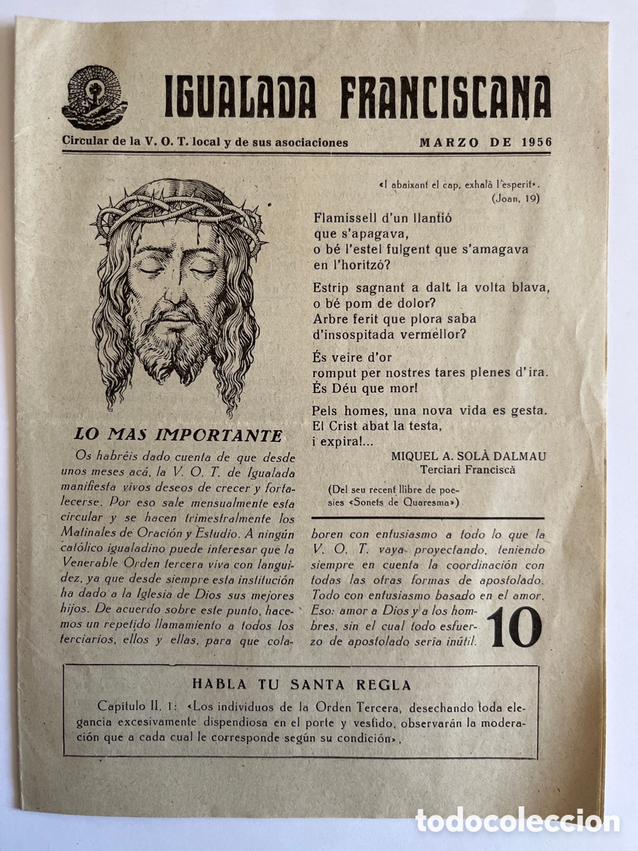 Collection Magazines and Newspapers: REVISTA. Igualada franciscana. Marzo de 1956.