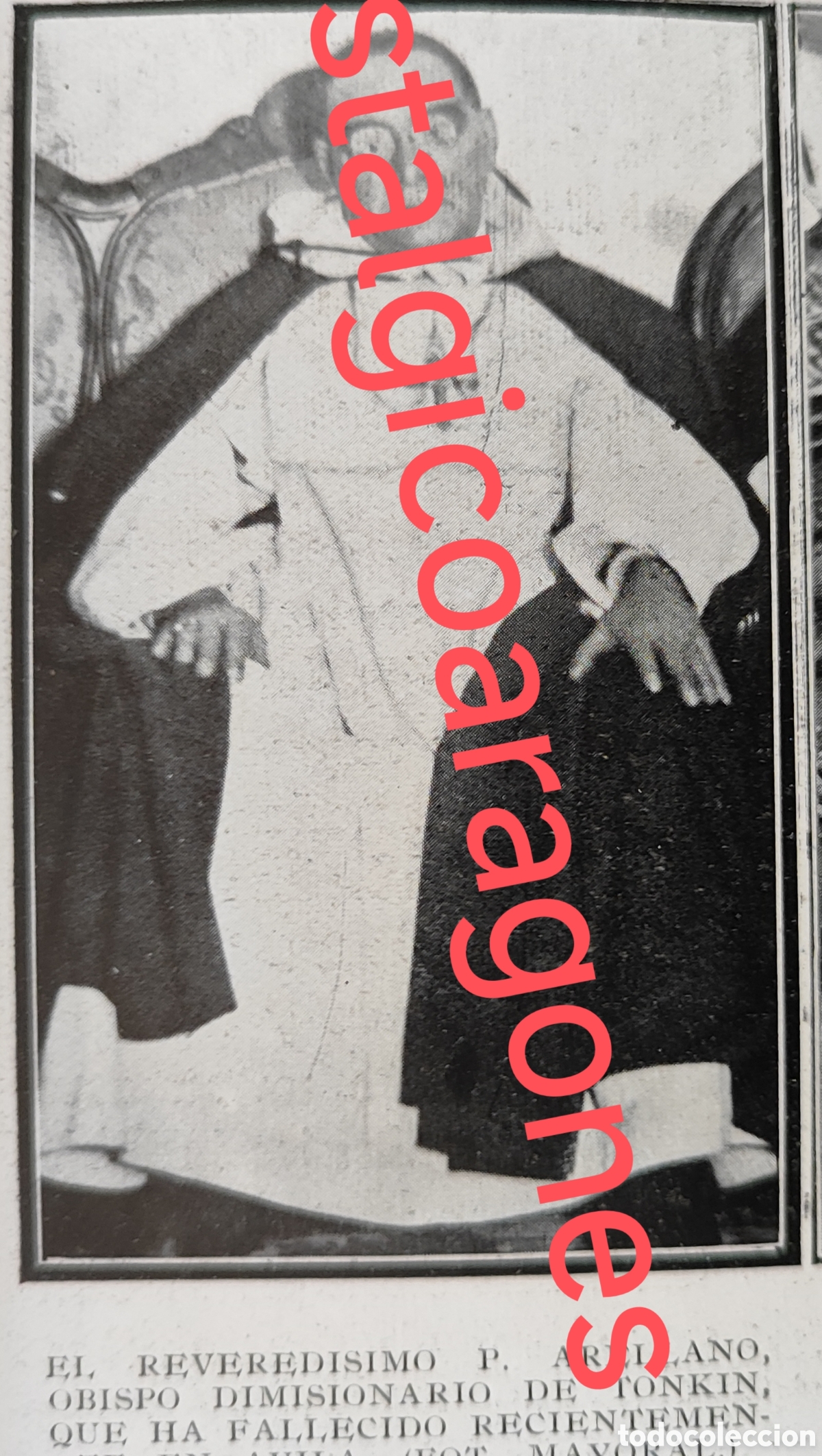 Coleccionismo de Revistas y Peri&oacute;dicos: Reverendo Arellano obispo Tonkin fallecido Avila foto revista princ siglo XX 192B