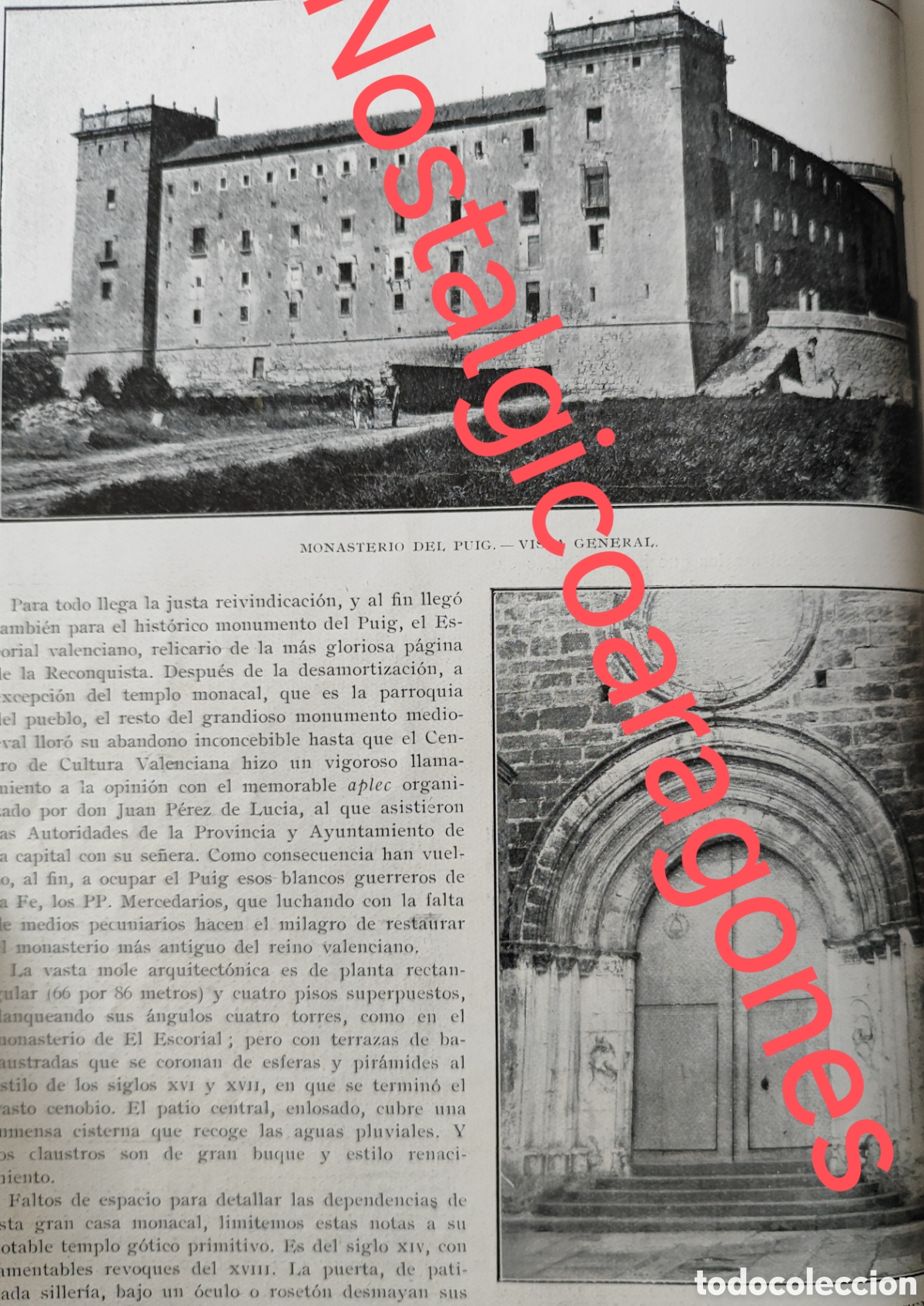 Coleccionismo de Revistas y Peri&oacute;dicos: Valencia Real monasterio Puig foto revista princ siglo XX 192B