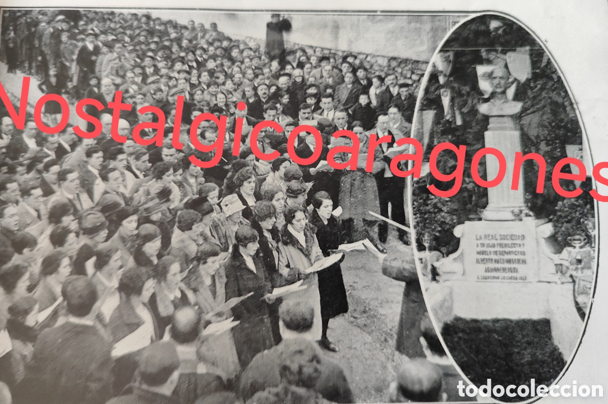 Collectionnisme de Revues et Journaux: San Sebasti&aacute;n inaug monum Futbol Alberto Machin Barrena foto revista princ siglo XX 192B